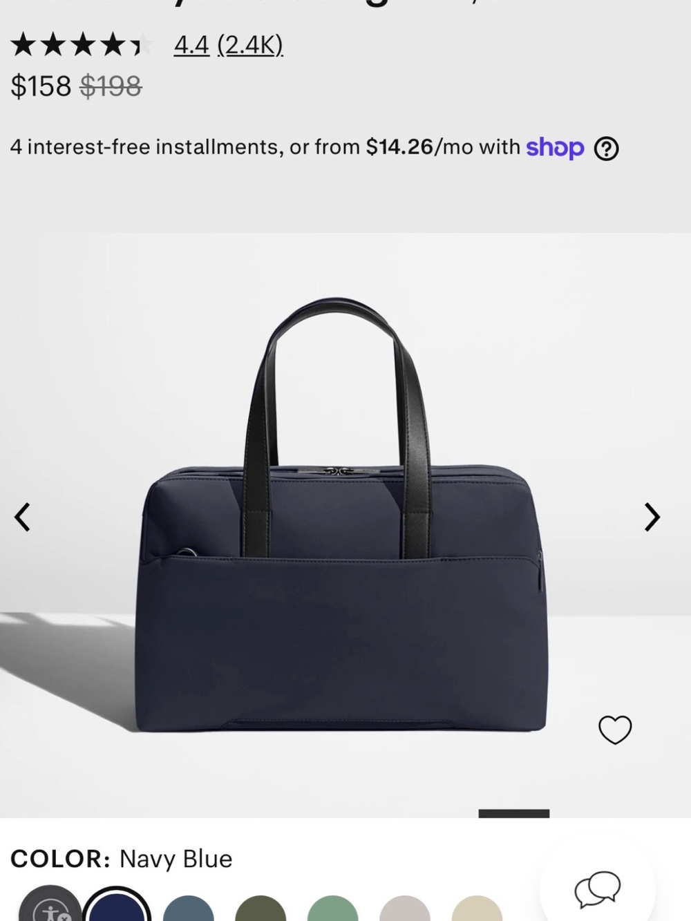 Away The Everywhere Bag Navy Blue Travel Duffel Tote Laptop Carry-On